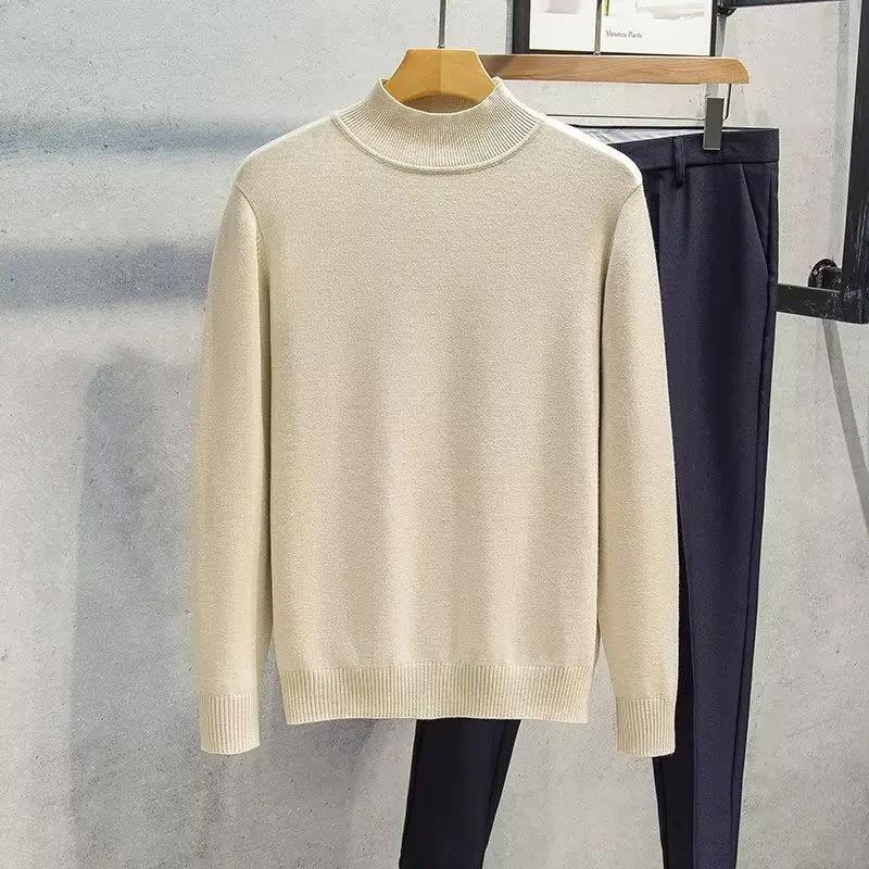 Maglione a maniche lunghe con collo a lupetto moda uomo primavera autunno nuovo pullover versatili allentati casual coreani top caldi semplici neri