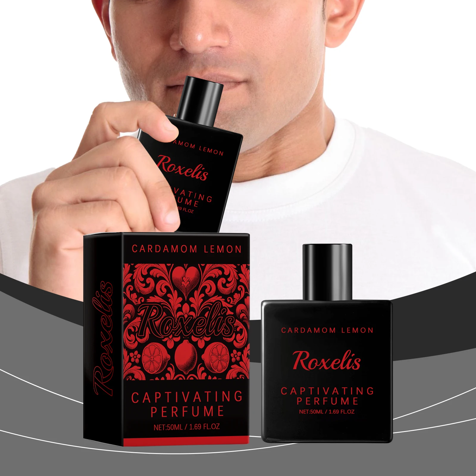 50ml Rich Cardamom Lemon Charming Perfume Lemon Fresh Unique Charm Fragrant Pheromone Men Perfume Dating Gift