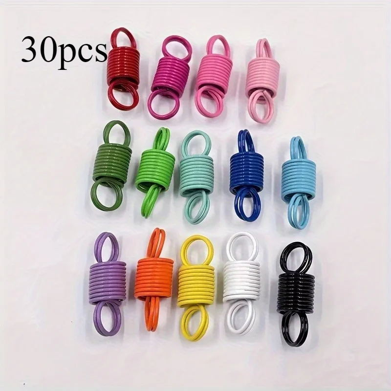 30pcs Colorful Spring Loaded Connectors Extension Compression Spring Clips, Painted Spiral Spring Craft Additions, Random Colors