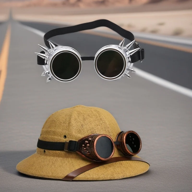 

Мотоциклетные мужские солнцезащитные очки в стиле ретро, косплей, очки в стиле стимпанк, сварочные очки в стиле панк, очки для водителя, готические украшения, уличные солнцезащитные очки, подарок