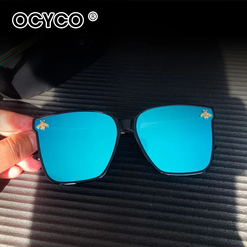 OCYCO New Fashion Lady Oversize Square Bee Sunglasses Women Men Luxury Brand Gradient Sun Glasses Female Shades Oculos UV400