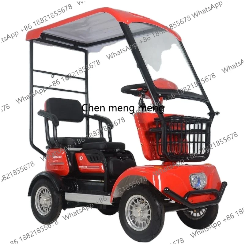 

High Quality 800w 15 Tube Four Wheel Electric Tricycle with Roof for Adult Golf Cart Electric with Roof