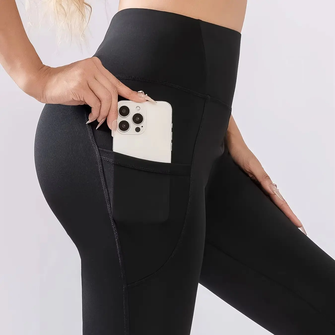 AliExpress NONE 2026 New Women High Waist Butt Lifting Yoga Pants With Pockets Slim Tight Workout Running Cycling Sports Leggings
