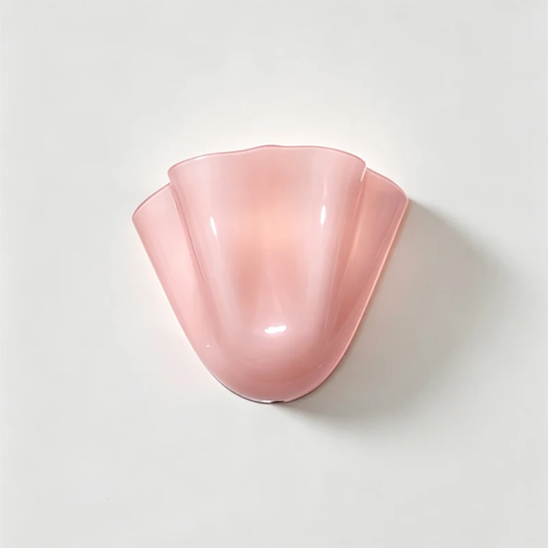Pink Glossy Glass Wall Lamps LED Color Skirt Shell Lamp American Retro Living Room Corridor Aisle Bedroom Bedside Wall Lights