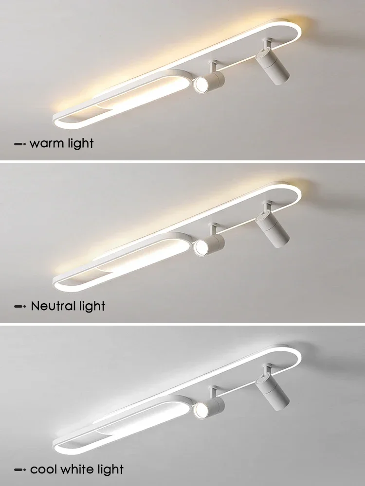 Imagem -04 - Modernas Lâmpadas de Teto Led com Holofotes Lustres Acrílicos para Sala de Estar Cozinha Corredor Interior Long Strip Lights Novo