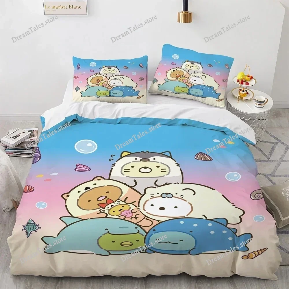 

3D Printed Anime Sumikko Gurashi Bedding Set Duvet Cover Bedroom Comforter Single Twin King _Size Quilt Cover Home Textiles