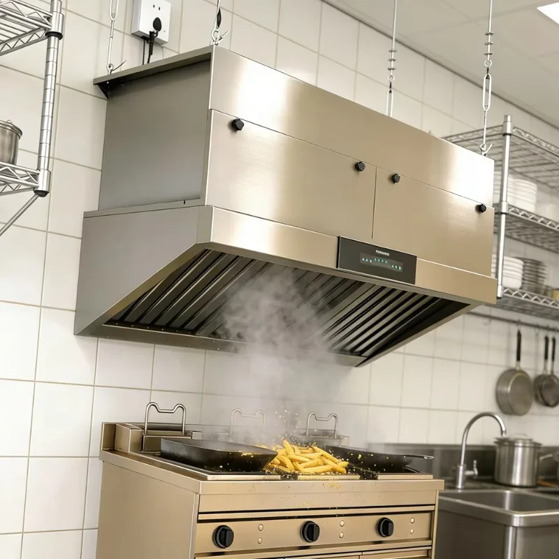Commercial Ductless Range OEM Hood Stainless Steel Ventless 4000M3/H~7000M3/h Airflow Ductless Kitchen Hood