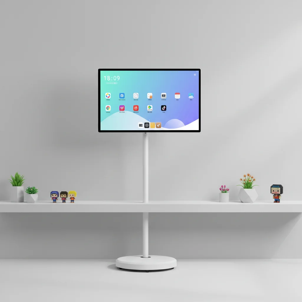 32 Inch Smart TV Rotation Touch Screen, 4K Movable Mobile TV on Stand, Portable Digital Signage for Restaurant Aliexpress Hot