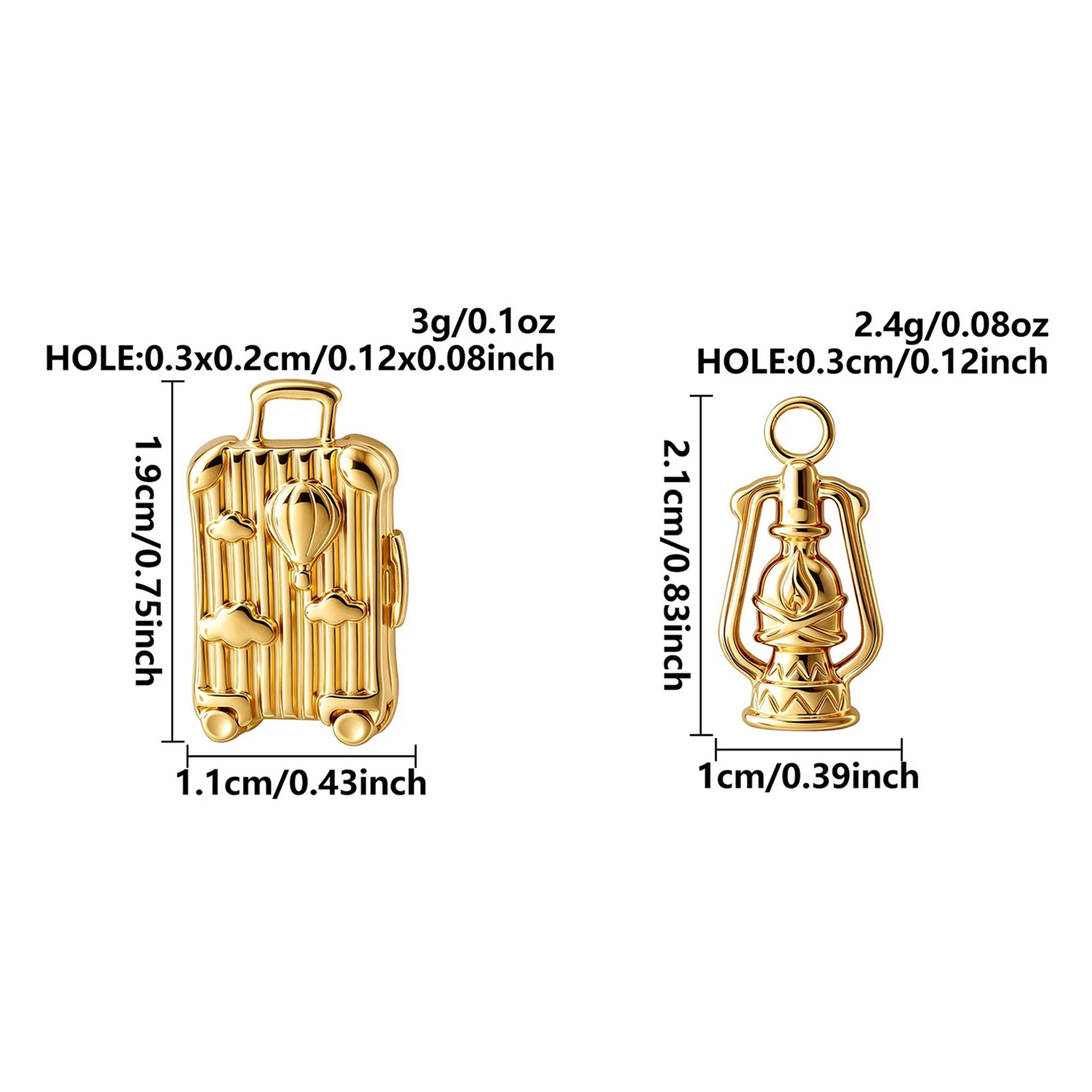 5 Pcs 316 Stainless Steel Charms 3d Handbag Suitcase Microphone Coffee Cup Pendants For DIY Necklace Jewelry Making Wholesale