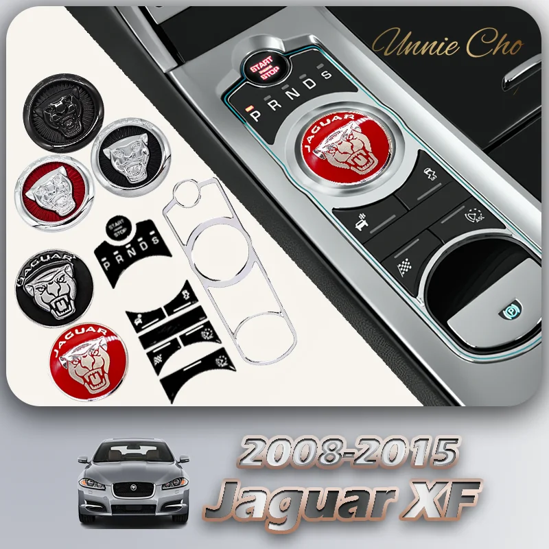 For Jaguar XF Gear Knob Face Sticker Epoxy Gear Cover Trim for XF X250 Interior Mouldings Decoration Epoxy Black Button Covers