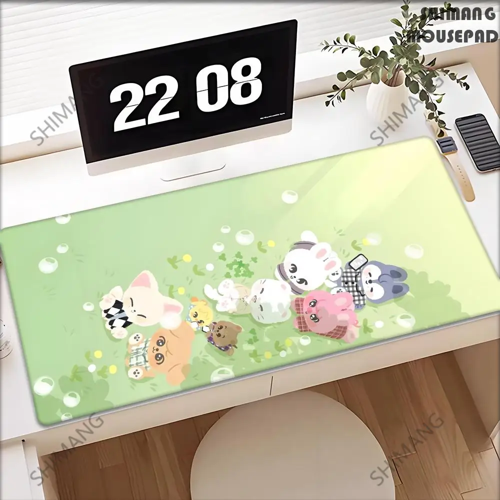 Large Gaming Mousepad K-Kpop Stray K-Kids S-Skzoos Mouse Pad PC Cabinet Deskpad CuteDecoration Office Accessories Mat Deskmat