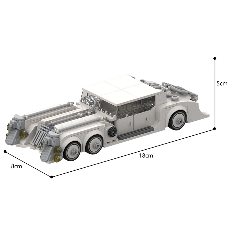 MOC White Car Extraordinary Gentlemened Spirit Nemod Building Blocks Assembly Model MOC-160812 Speed Champion Car Brick Toy Gift