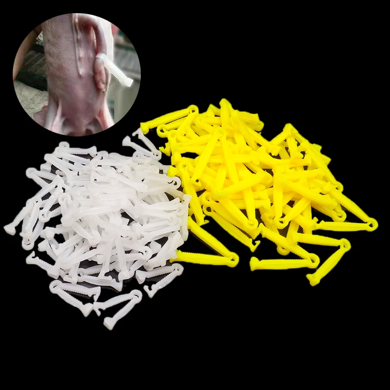 

10pcs Farm Ranch Supplies Pig Umbilical Cord Clip Clamp Disposable Whelping Kit Dog Cat Rabbit Umbilical Cord Hemostatic Clip