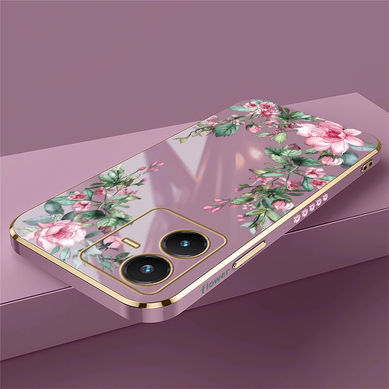 Custodia morbida in silicone moda per Vivo S18 S12 S10E S1 Pro S17 Pro S16E S15E Custodia protettiva antiurto fiore farfalla