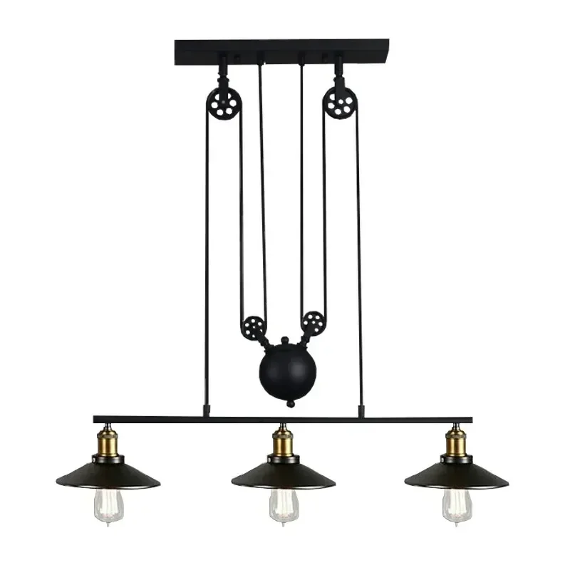 Vintage 3 Head Iron Pendant Lamps American Bar Pendant Lights Coffee House Indoor Lighting Cord Wire E27 Lamp Holder 110-240V