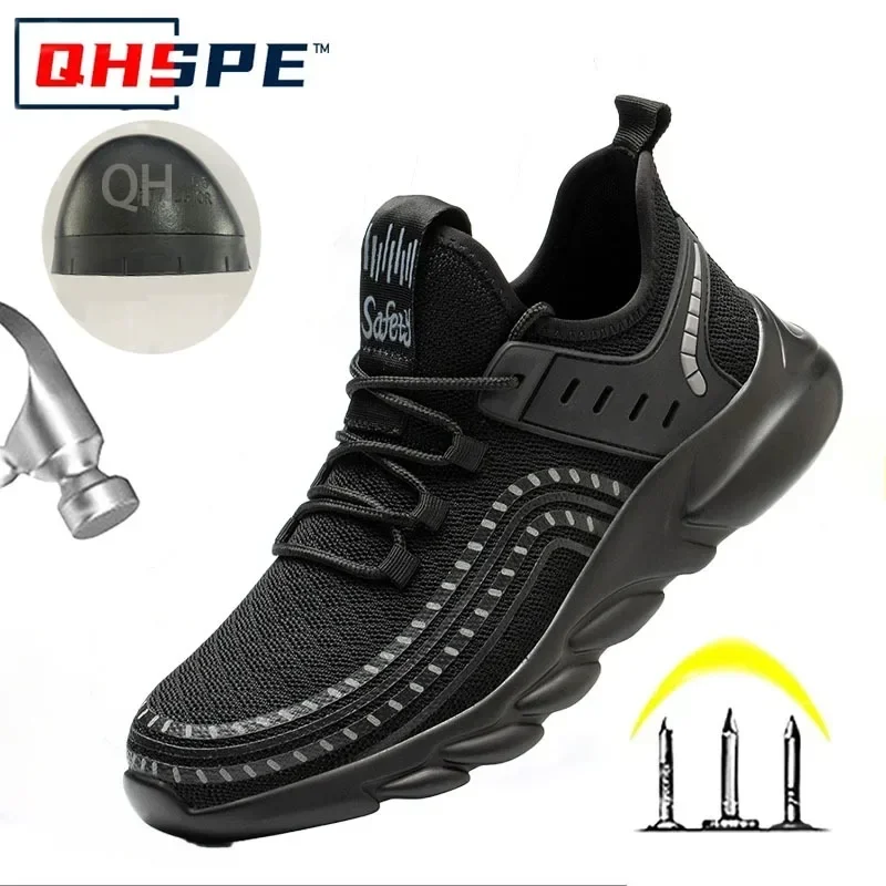 

Men's Anti-Smashing and Anti-Piercing Breathable Shoes, Comfortable and Lightweight, Steel Toe, Fly Woven, Work Shoes, Summer
