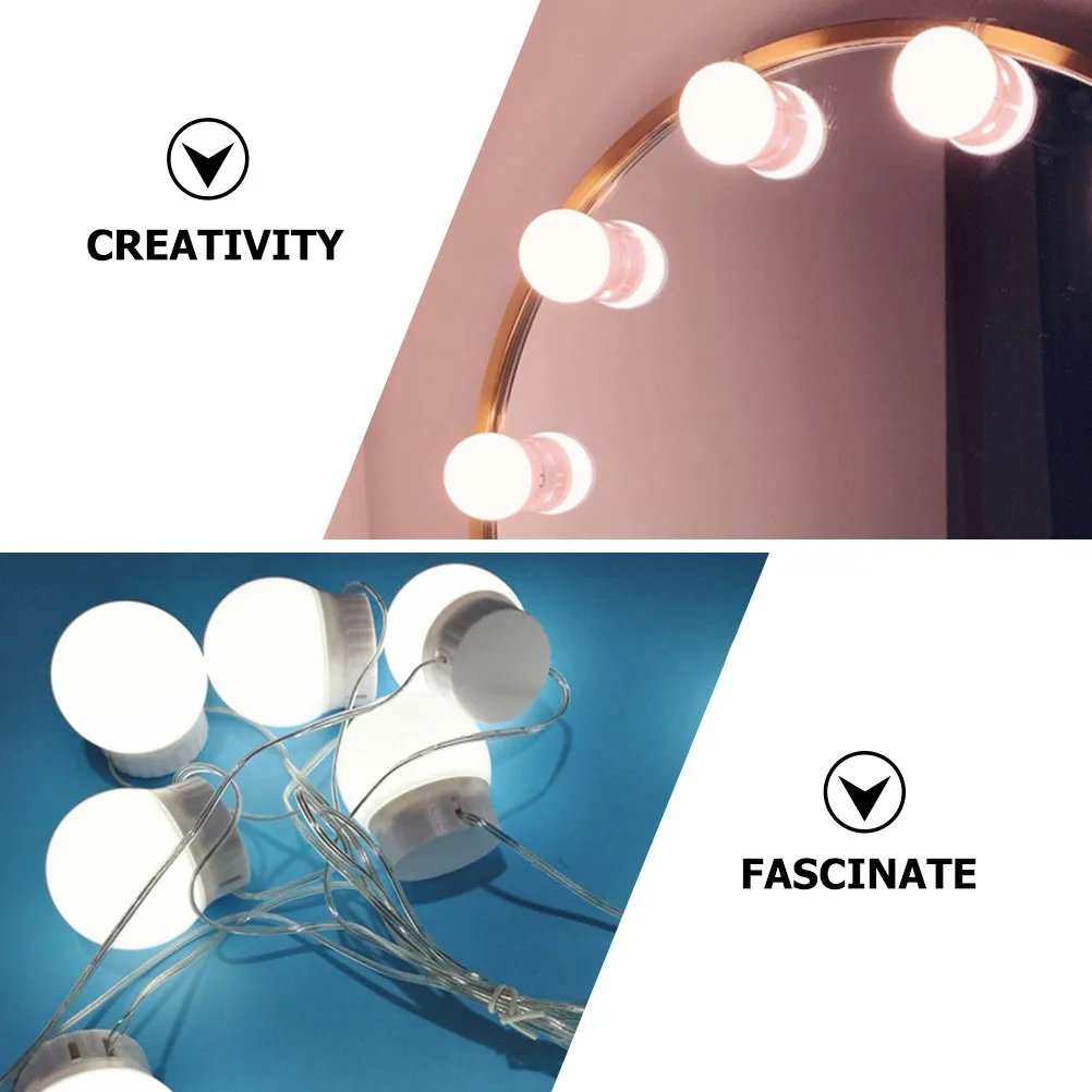 

1Set LED Makeup Mirror with Adhesive Design No Punching Needed Bathroom Bedroom Vanity Lights for Mirror Decoration
