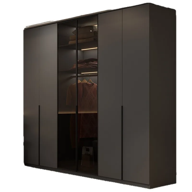 Легкий роскошный шкаф из цельного дерева, спальня, гостиная, бытовой однодверный черный шкаф, шкаф для хранения вещей Легкий роскошный шкаф из цельного дерева, спальня, гостиная, бытовой однодверный черный шкаф, шкаф для хранения вещей