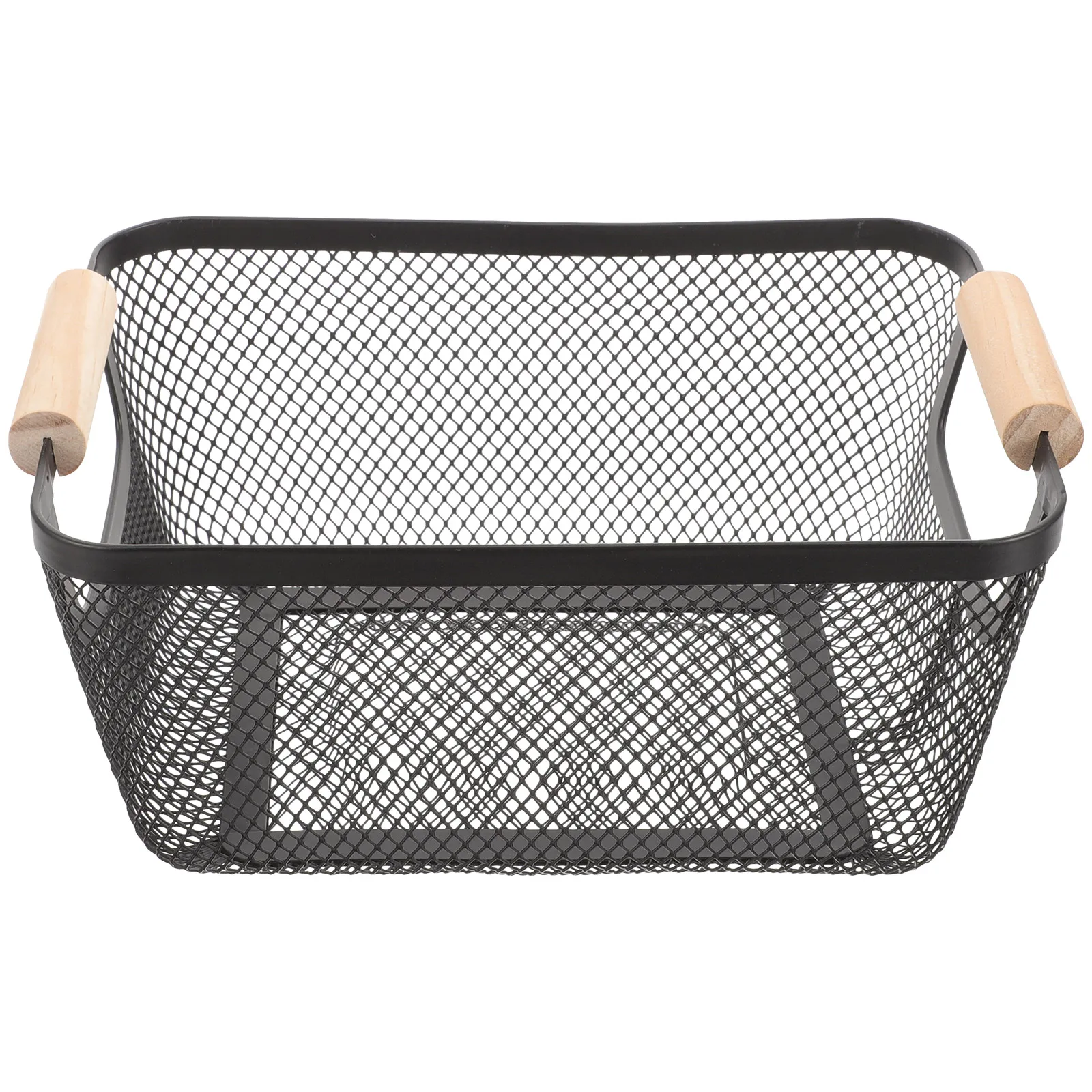 

Metal Mesh Basket Storage Wire Bins Black Small Wrought Iron for Organizing Decorative Nordic Bathrooms Shelves