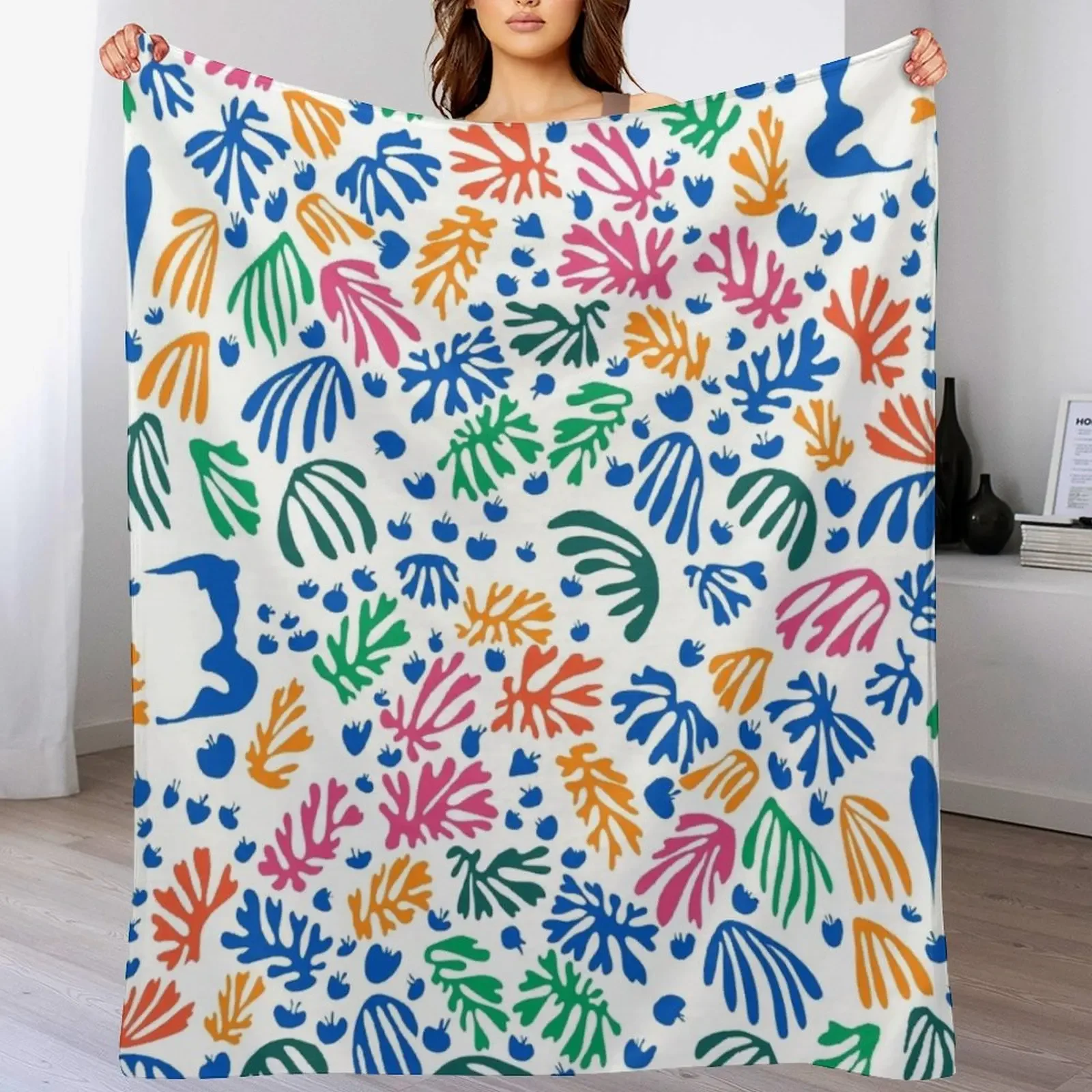 

Matisse Colorful Pattern #1 Throw Blanket Warm for sofa Polar For Decorative Sofa Blankets