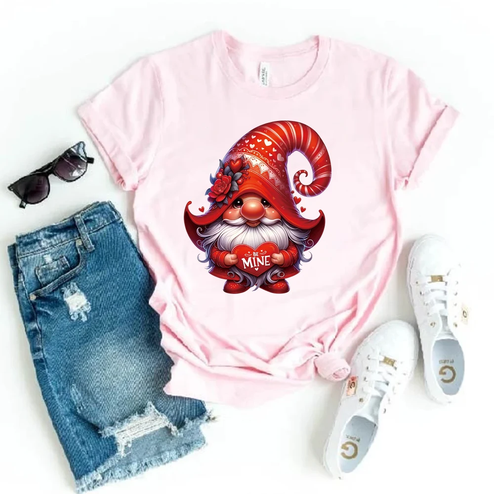 花を持ってバレンタインデーを愛する小さな小人、ステッカーを転写し、手動アイロンに適しています、DIY、1セットあたり6個