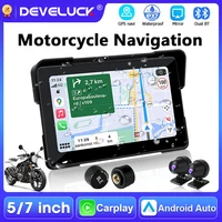 Pantalla táctil CarPlay inalámbrica de 5/7 pulgadas para motocicleta, Android Auto, doble BT, navegación GPS para moto, compatible con TPMS, IPX7, resistente al agua