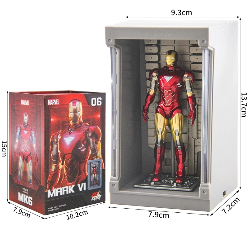 ZD Toys الرجل الحديدي MK1 MK2 MK3 MK4 MK5 MK6 MK7 نموذج متوهجة Gnaku مجموعة 7 نمط 4in عمل أرقام جمع نموذج الحلي الصبي الهدايا