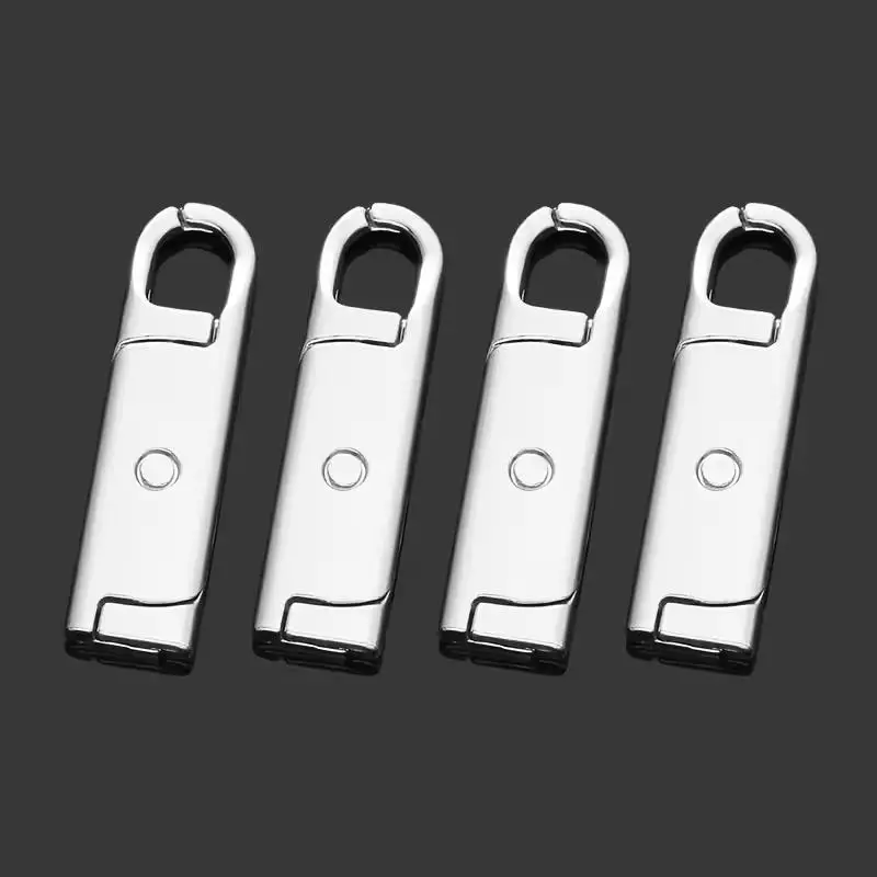 4pcs Rotating Zipper Pulls – Alloy, Detachable, Black/Gold/Rose Gold/Silver, for Luggage & Bags