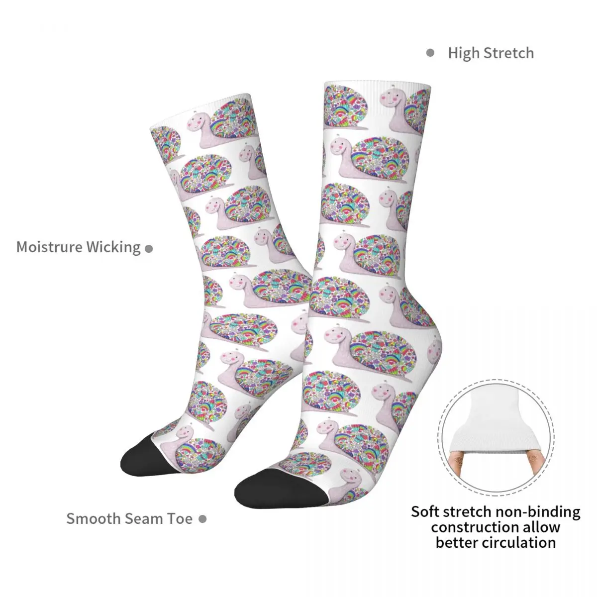 Colourful Snail Socks Harajuku High Quality Stockings All Season Long Socks Accessories for Unisex Birthday Present