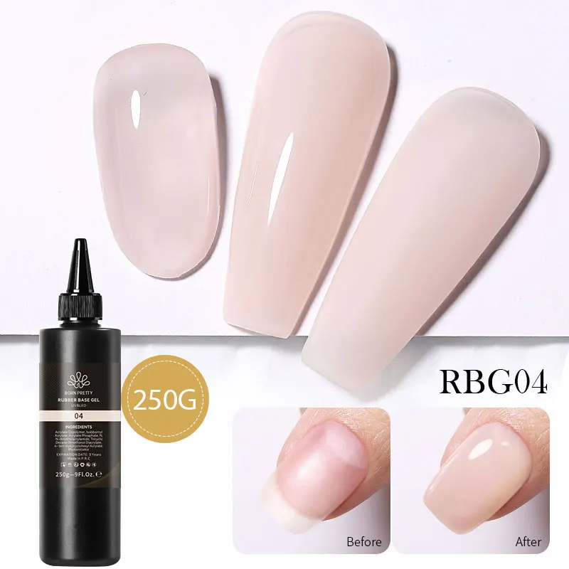 BORN PRETTY 250g Milky White Jelly Nude Gel Nail Polish Refilled Package Translucent Clear Semi Permanent Soak Off UV Gel image 3
