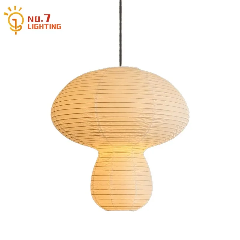 Japanese Design Wabi-sabi Rice Paper Mushroom Pendant Lights Akari Noguchi Yong Hanging Lamp Bedroom Study Restaurant Homestay
