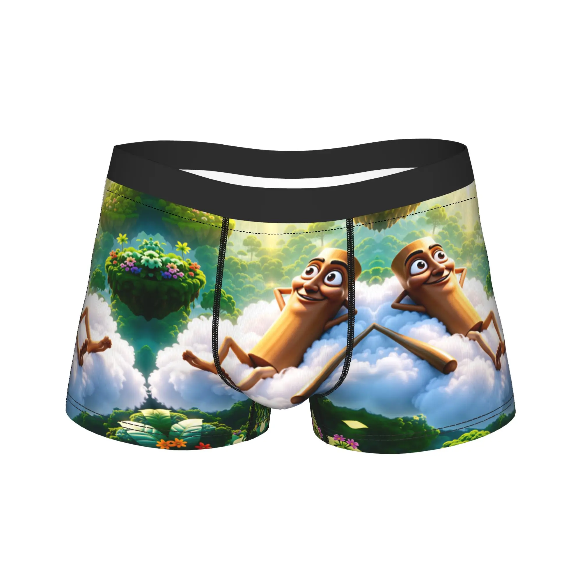 Tung Tung Sahur Rainbow Cloud Heaven Meme Shorts Briefs Underwear Hot Sale Male Sexy Soft Boxer Shorts Plus Size Underpants