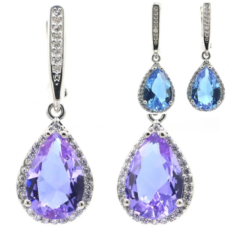 Buy 2 Get 1 Free 6g 925 SOLID STERLING SILVER Earrings Aquamarine Tourmaline Alexandrite Topaz Zultanite Tanzanite Blue Topaz