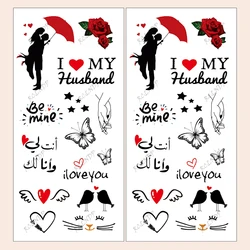 Waterproof Temporary Tattoo Sticker Couple Butterfly Bird Star Arabic Fake Tatto Flash Tatoo arm Tato for Girl Women Men