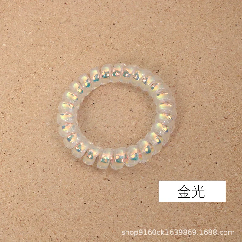 كبير جريئة حورية البحر جي خط هاتفي الشعر الدائري الليزر الملونة الشعر حبل تعادل الشعر شريط مطاطي رئيس حبل إكسسوارات الشعر الإناث #6