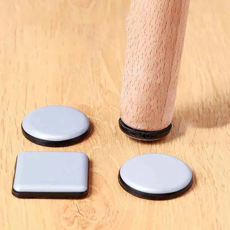 4PCS/lot Feet Glider Sliding Pads Home Furniture Sliders Furniture Gliders PTFE Floor Mover Pads For Household Protection
