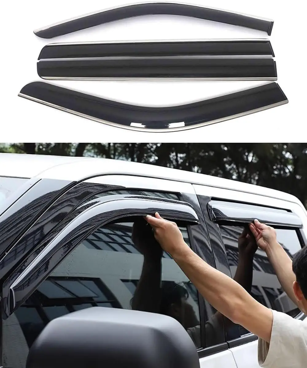 

4PCS Polycarbonate Window Vent Visor Rain Guards for Toyota Tundra 2022-2025 Exterior Side Window Deflectors Car Accessories