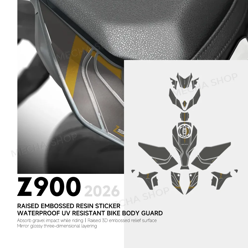 For Z900 Z 900 2026 Motorcycle Accessories 3D Epoxy Resin Sticker Protection Kit Fuel Tank Pad