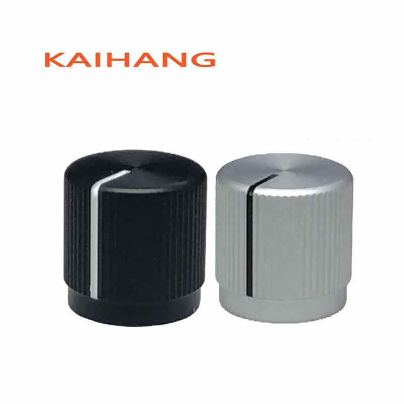 1PCS 15X15MM All aluminum solid core knob cap Encoder Knob Amplifier volume Knob cap round hole 6mm Side screw fixation