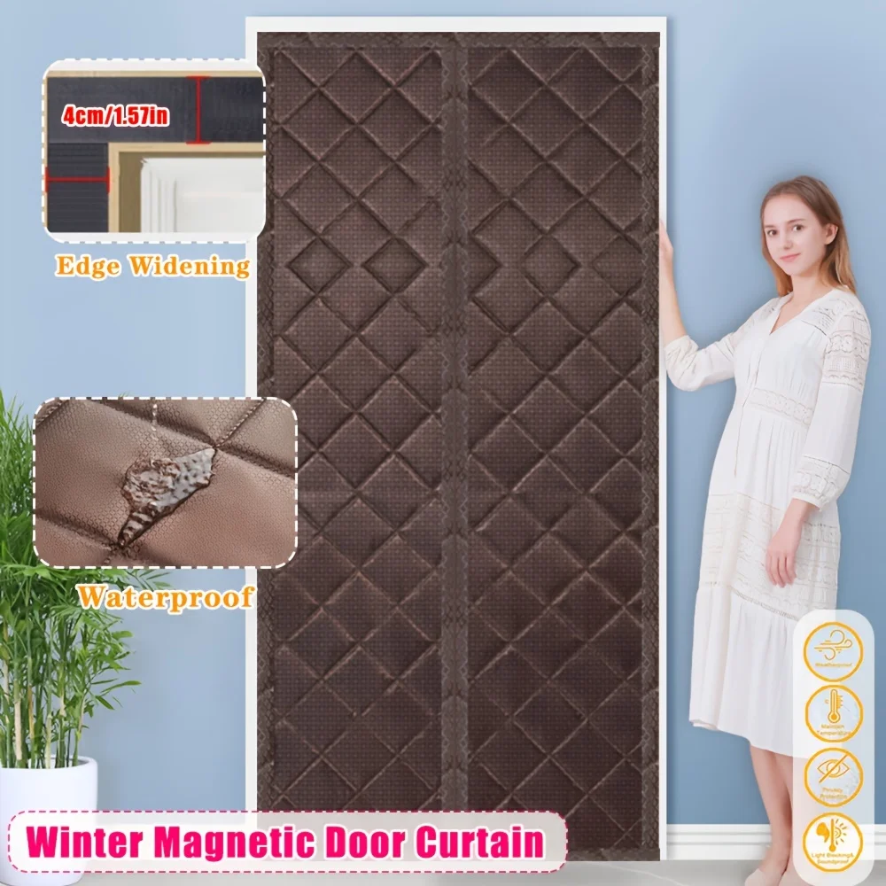 

For 1 piece Winter Door Curtain Thickened Home Windproof Warm Magnetic Soundproof Bedroom Home Decoration