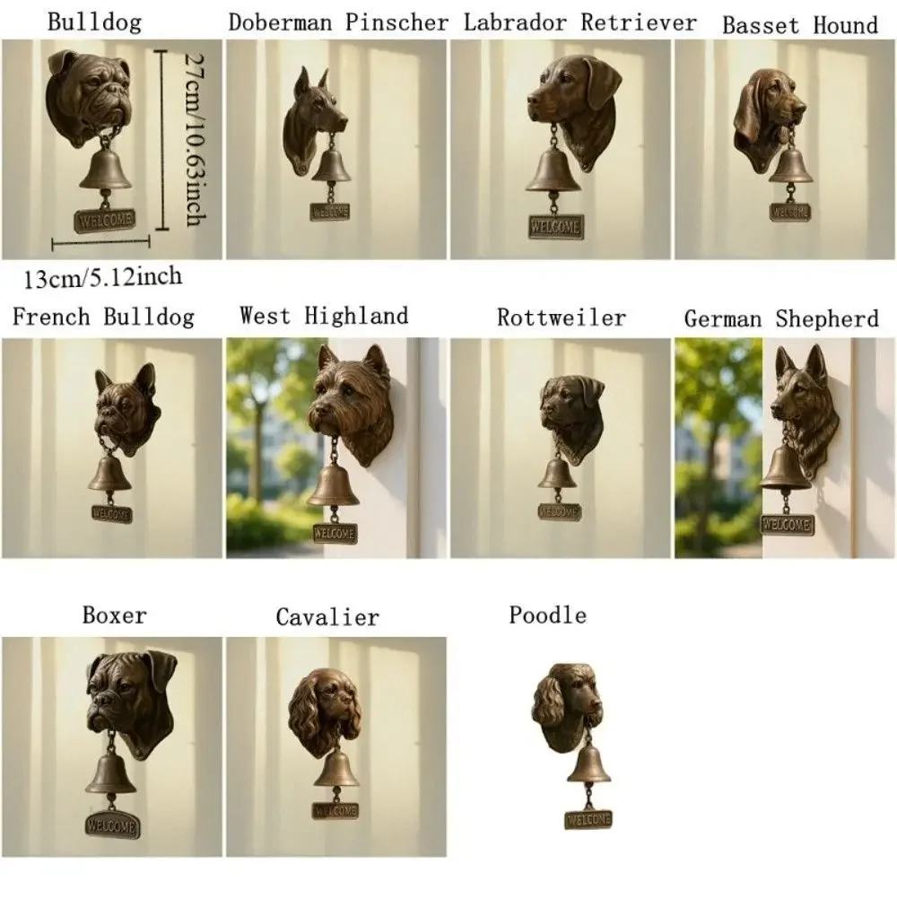Durable Vintage Welcome Doorbell Wall Mount Unique Puppy Doorbell Resin Rustic Manual Doorbell Wall Mount