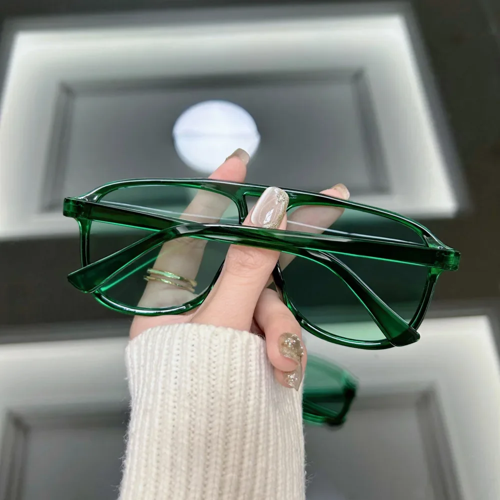 موضة المتضخم النظارات الشمسية النساء العلامة التجارية مصمم خمر نظارات شمسية أنثى لون الحلوى إطار كبير في الهواء الطلق Oculos دي سول #2