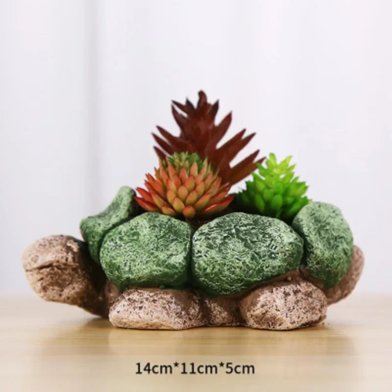 Big 3D Stone Planter Cement Flower Pot Making Molds Handmade Clay Plaster Silicone Mould