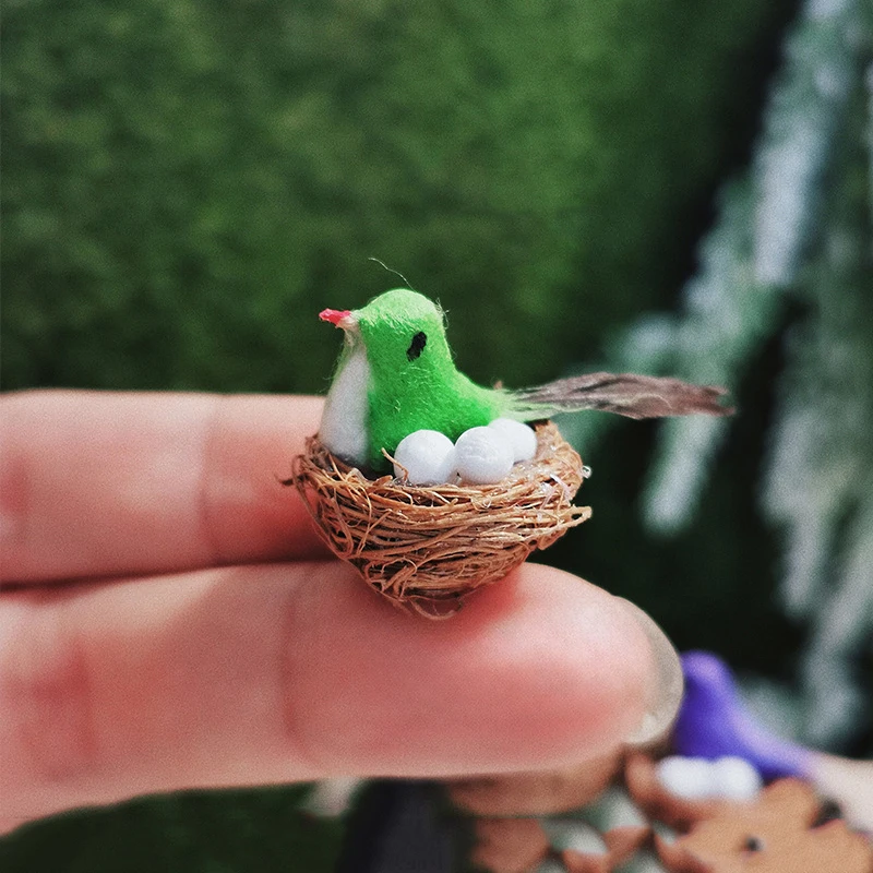 Dollhouse Outdoor Bird Nest Mini Bird Nest Doll House Mini Ornaments Miniature Dollhouse Scene Model Decoration Accessories