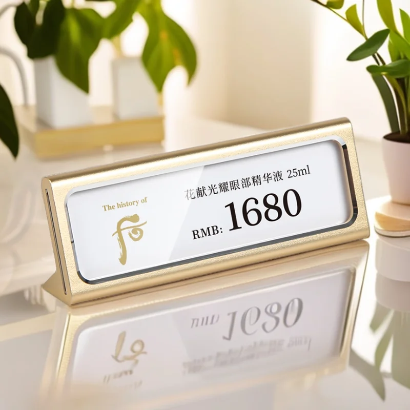 59x17mm Metal Sign Holder Stand Bread Store Price Label Card Tags Advertising Display Stand Mini Price Paper Card Holder