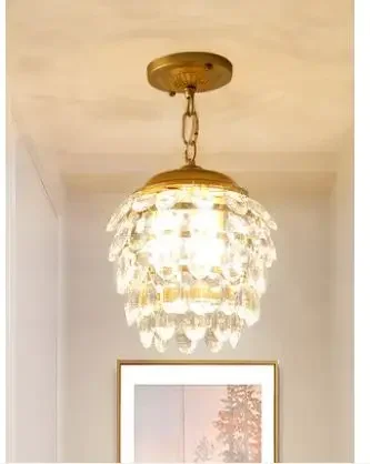 

Роскошные хрустальные светильники для прохода в скандинавском стиле, коридор, крыльцо, простые маленькие потолочные светильники