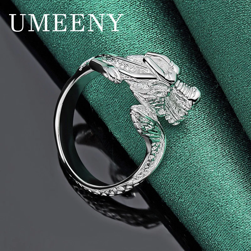 

Luxury 925 sterling silver open exquisite dragon boat ring for women and men national trend gift party accessories jewelry
