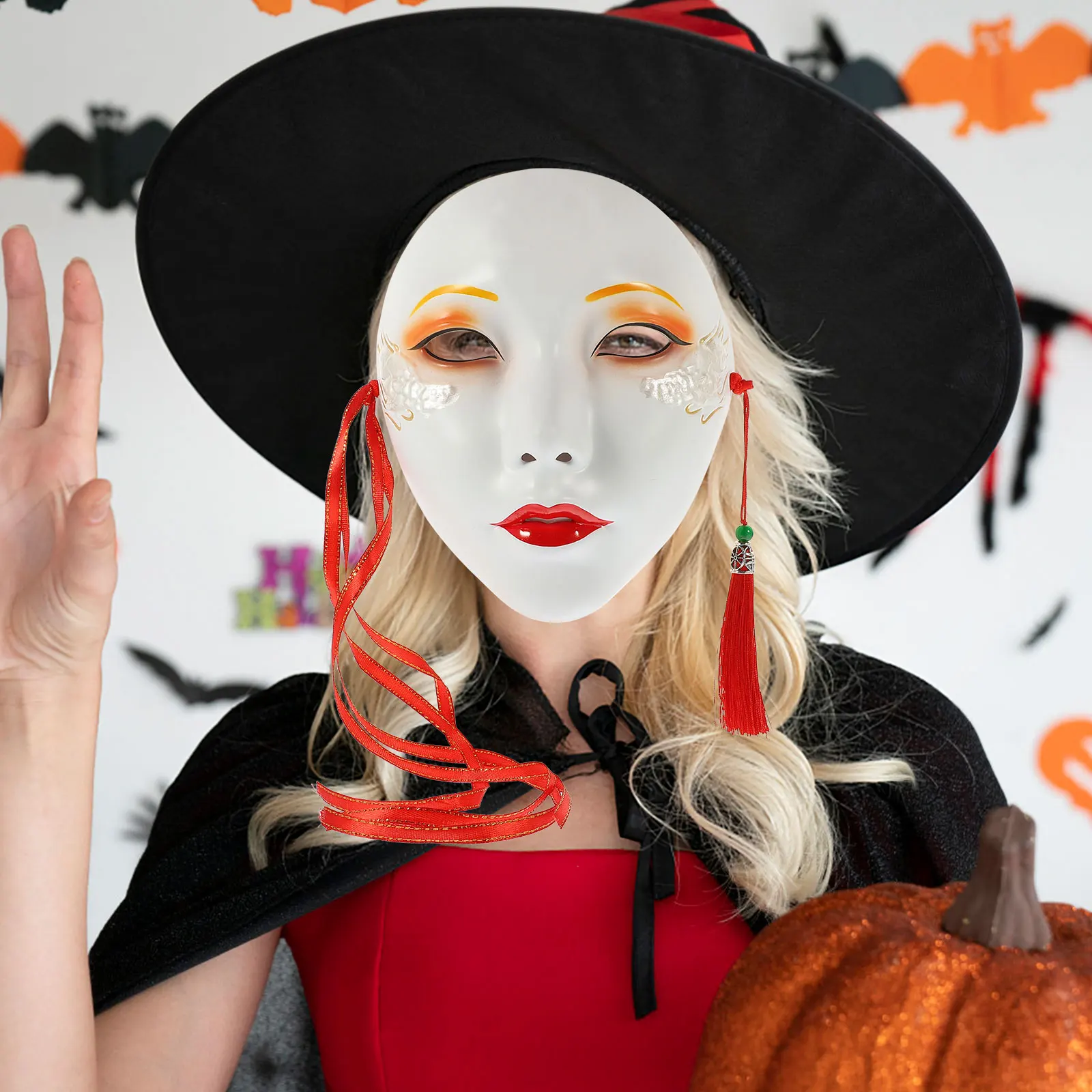 

Masquerade Mask Full Face Plastic Women Adults Lightweight Cosplay Party Halloween Festival Mask Prop Unique Design Photo Decor