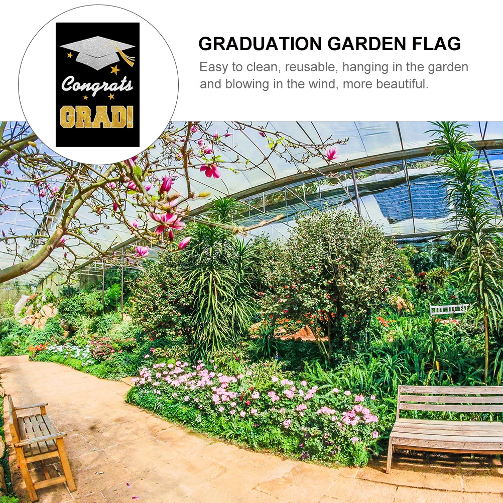 Graduation Party Banner Flags Bright Colors High Fastness No Fading Polyester Cloth Yard Wall Outdoor Garden Decorations