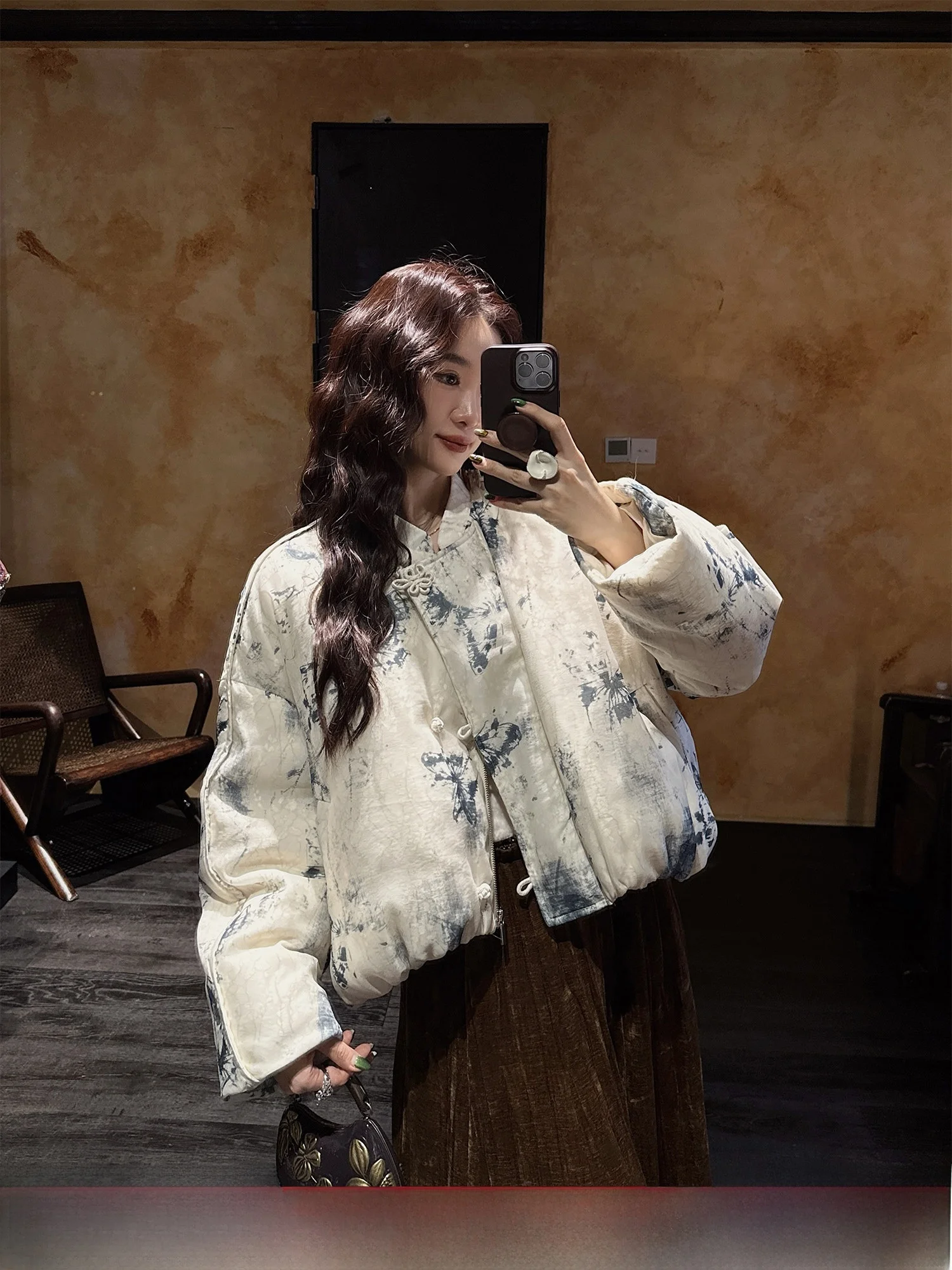 

Зимнее женское пуховое пальто Sanji Bla Flower с золотым кружевным узором, 90% белый пух, корейская версия, для повседневной носки